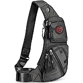 NICGID Sling Bag Chest Shoulder Backpack Crossbody Bags Casual Daypack for Men Women (Black-2620N)