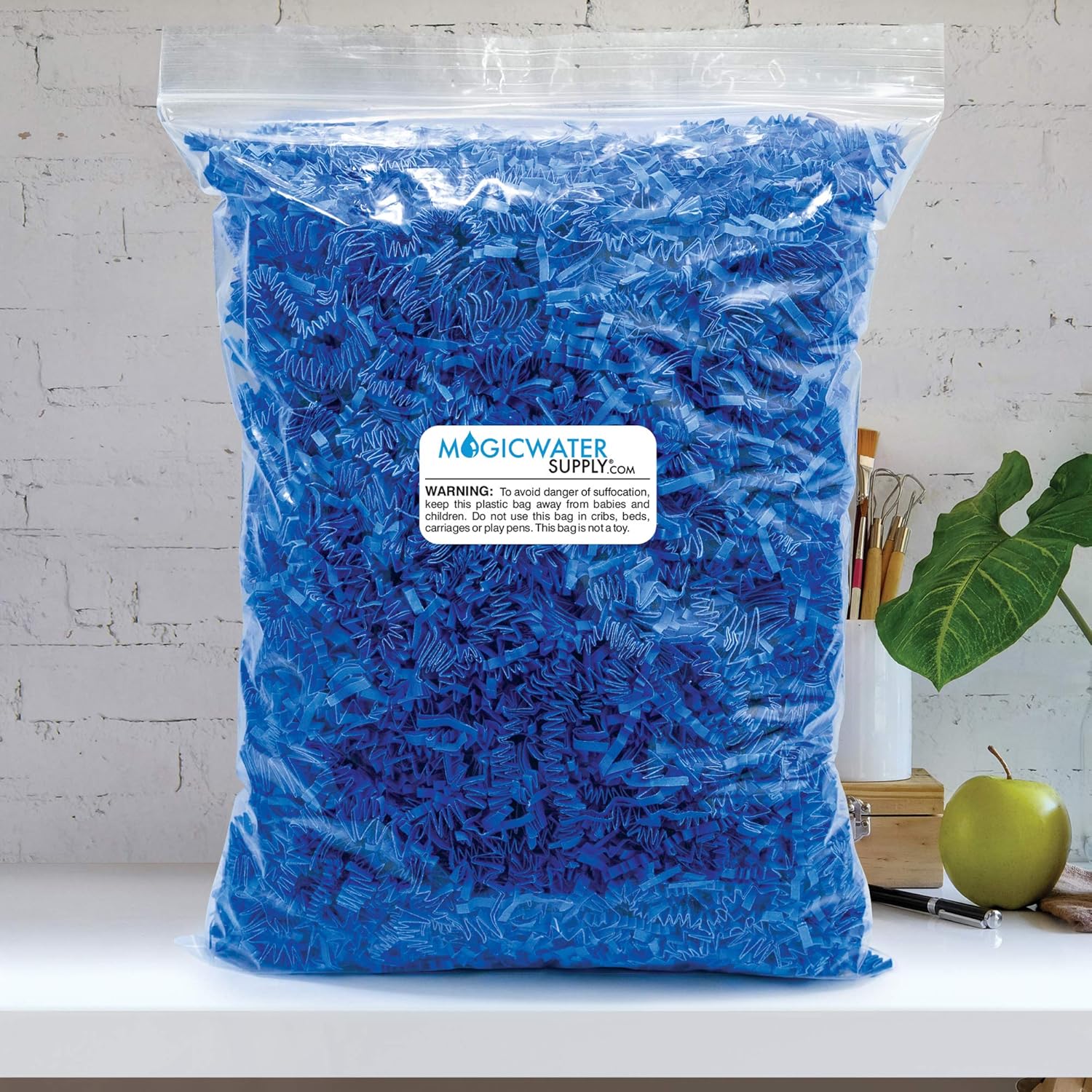 Crinkle Cut Paper Shred Filler (1 LB) for Gift Wrapping & Basket Filling - Sky Blue | MagicWater Supply: Home & Kitchen
