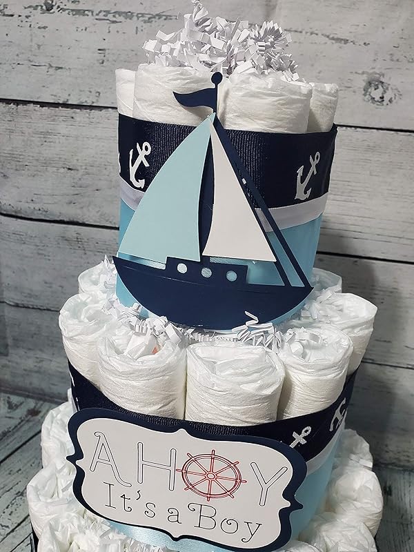 nautical theme diaper cake