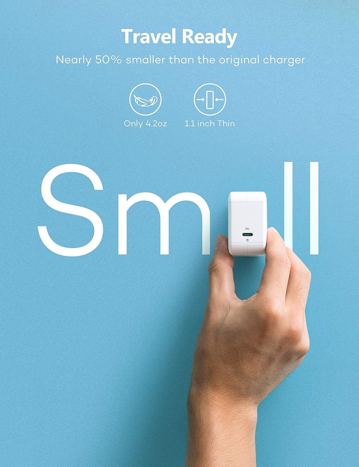 Blitzforce USB C Charger[GaN Tech],Blitzforce 65W PD 3.0 Wall Charger Type C Fast Charging Power Delivery Foldable Adapter for iPhone 11/Pro/Max, MacBook Pro/Air, Ipad Pro and More (White)