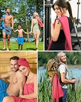 Fit-Flip Swimming Towel Quick Dry Microfiber 140x70cm Sunkist Coral view 5