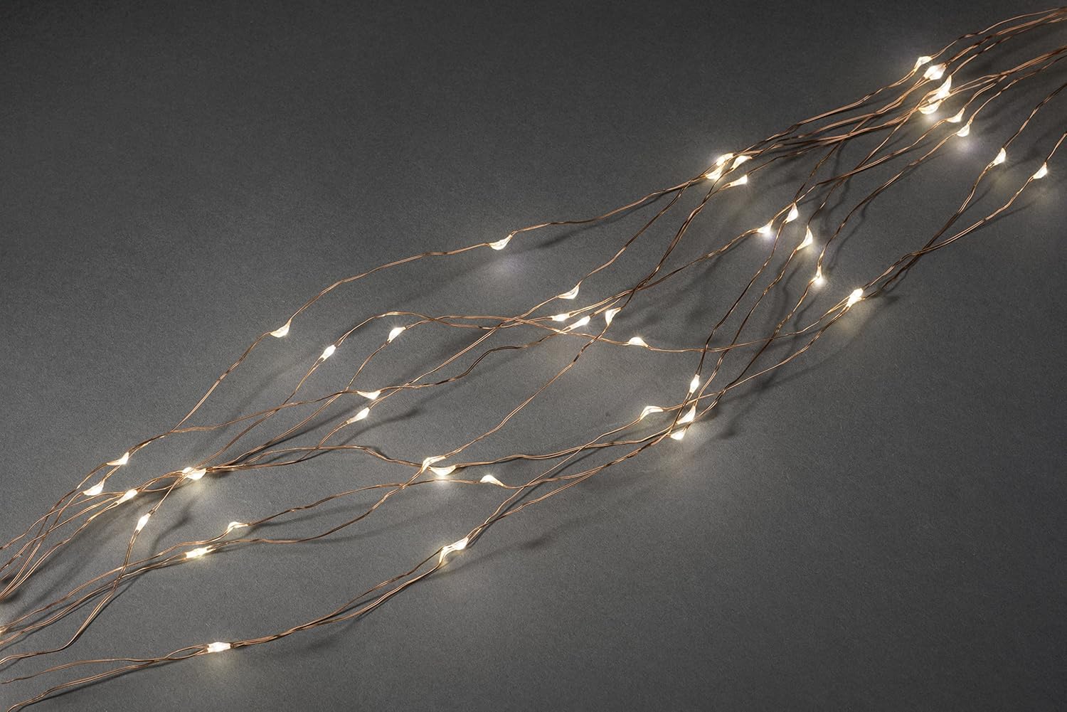 Konstsmide Naked Wire "Rain" Cable Light String with 20 Warm White LED, Brown, Copper - Image 3