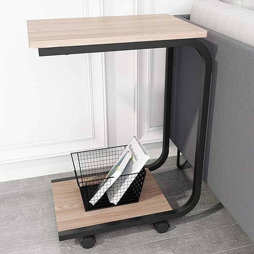 Amazon Com Joiscope Rolling Side Table Industrial End Table On
