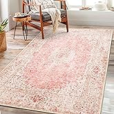 Castage Pink Rug 3x5,Washable Area Rugs for Bedroom Living Room Kitchen Entryway,Small Boho Vintage Bohemian Distressed Non S