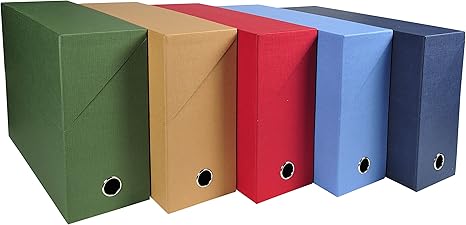 Caja archivadora de lona de Exacompta, color Surtidos. A4: Amazon.es: Oficina y papelería