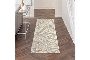 Nourison Aloha Indoor/Outdoor Natural 2'3" x 8' Area Rug, Easy Cleaning, Non Shedding, Bed Room, Living Room, Dining Room, Backyard, Deck, Patio (2x8)