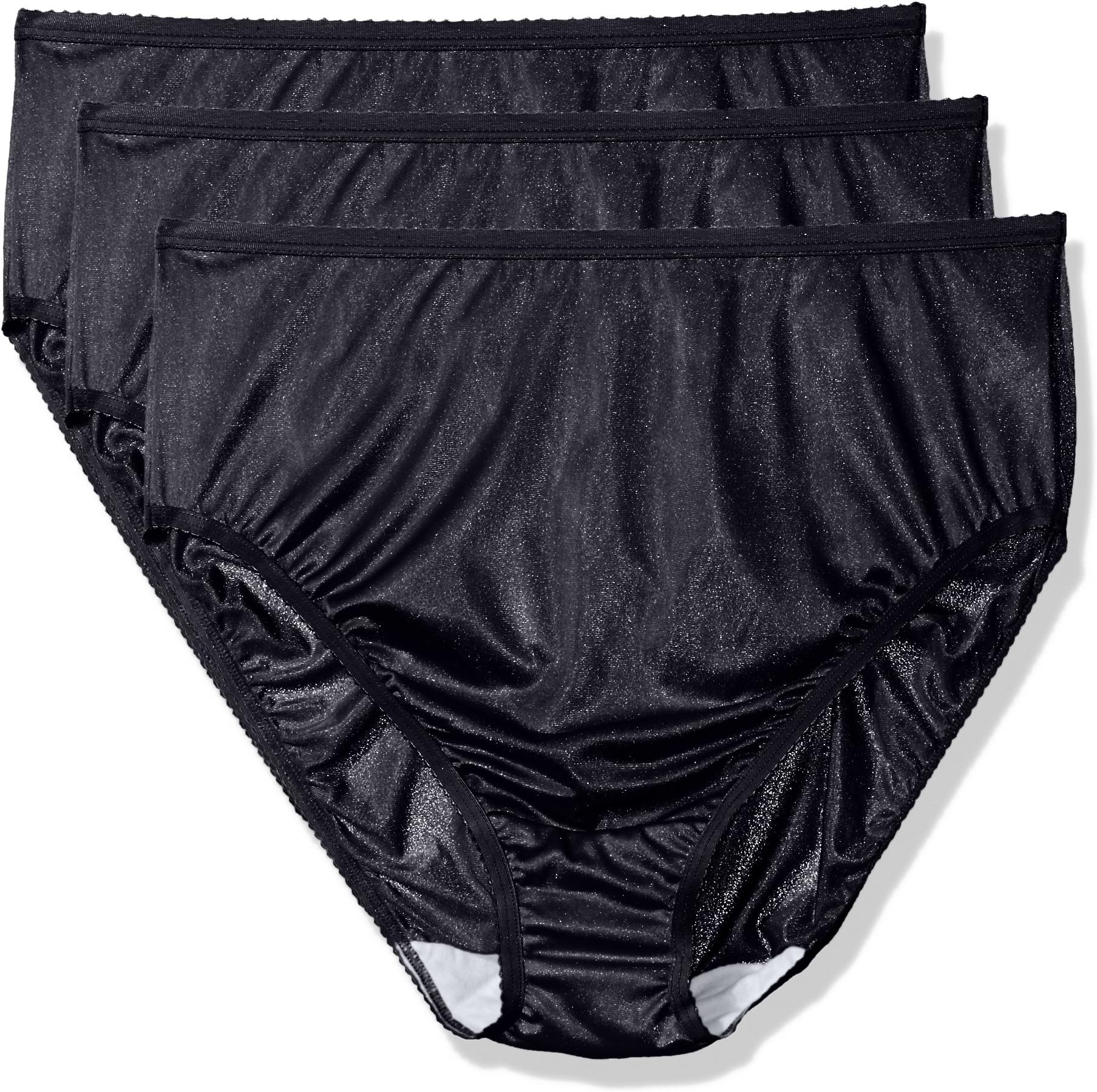 Women's Plus-Size Panties-Hi Cut Nylon Brief (3 Pack)