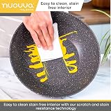 nuovva Induction Non Stick Wok Pan Deep Fry Pan 28cm with Lid view 6
