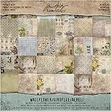 Wallflower Paper Stash by Tim Holtz Idea-ology, 36 Sheets, Double-Sided Cardstock, Various Sizes, Multicolored, TH93110