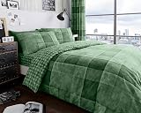 GC Gaveno Cavailia Checked Bedding Double Duvet Cover 200x200 Green view 1
