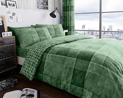 GC Gaveno Cavailia Checked Bedding Double Duvet Cover 200x200 Green