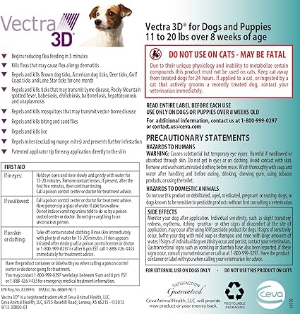 vectra 3d for dogs 11 20 lbs