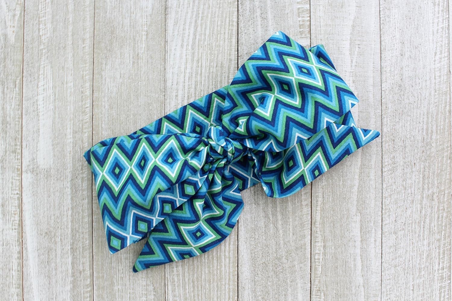SALE Clearance Blue and Green Chevron Zig Zag Diamond
