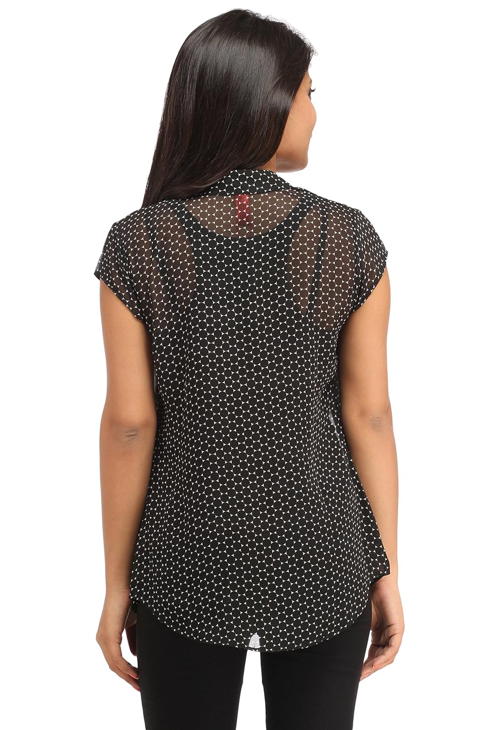 cottinfab dot print transparent shrug
