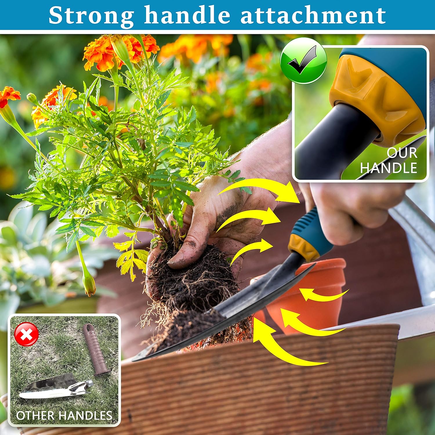 Gardening Tools Set from Alloy Steel - Heavy Duty Garden Tool Set with Rubber Non-Slip Handle - Gardening Kit with Gloves and Bag - Ergonomic Garden Hand Tools - Gardening Gifts for Men and Women : Garden & Outdoor