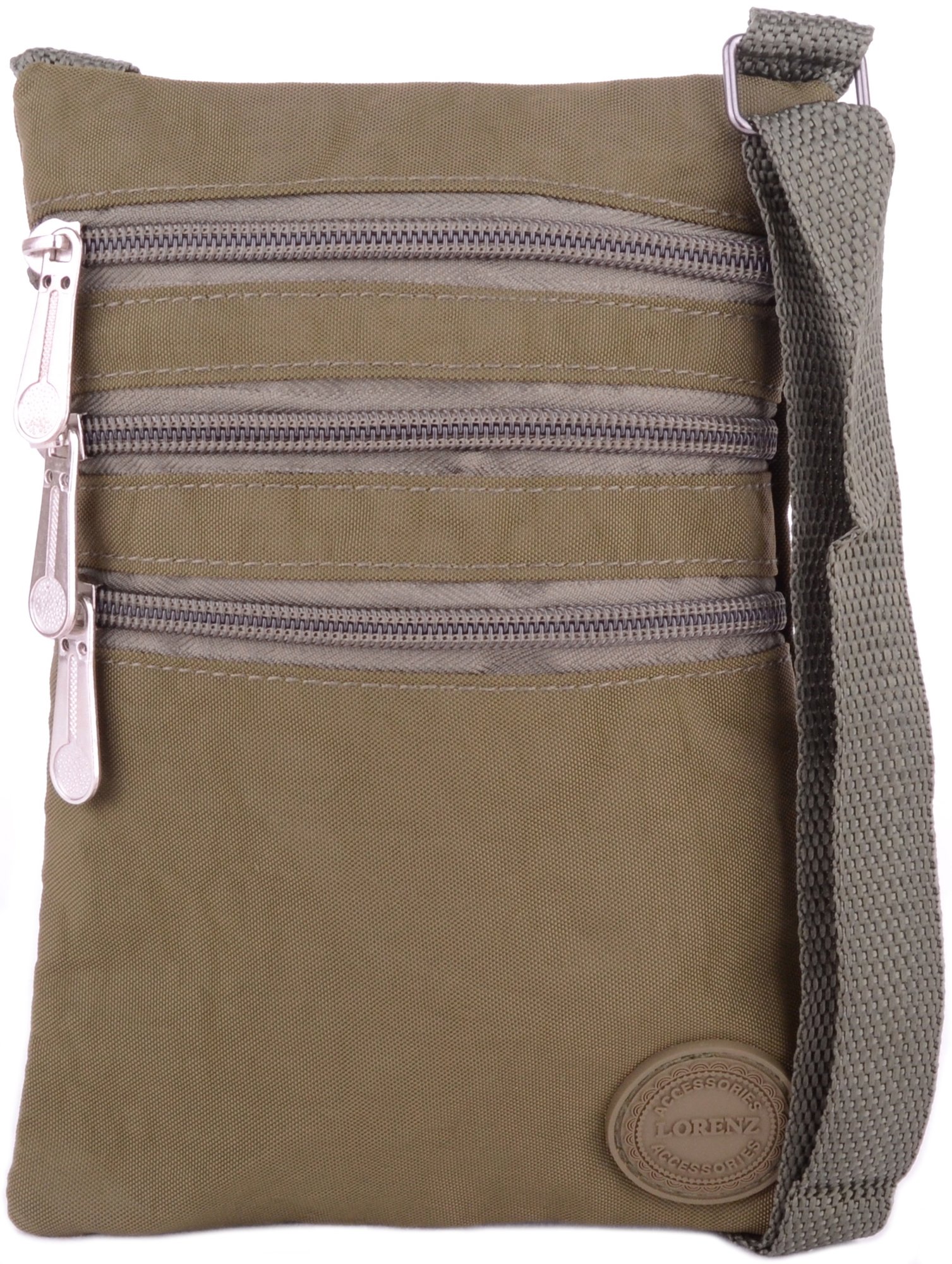 Ladies/Womens Crinkled Nylon Small Cross Body/Shoulder Bag/Pouch/Money Holder - Green