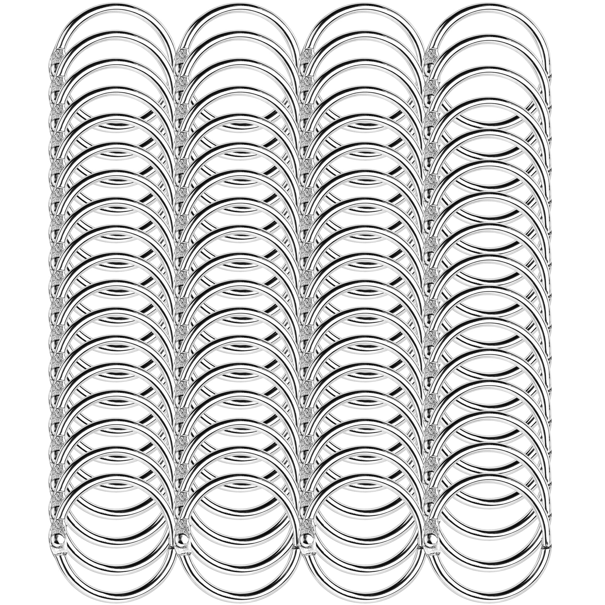 SOL 70pk Loose Binder Rings, 30mm Loose Leaf Binder Rings for Flashcards & Crafts, Durable Metal Rings for Books & Documents, Easy to Open & Close, Ideal for Binding, Organising Cards & Holding Keys