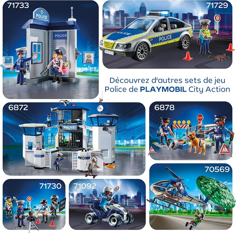 City Action Véhicule SWAT, avec Policier, Moto de Criminel et Herse, Jouet pour Enfants à partir de 4 Ans, 72066