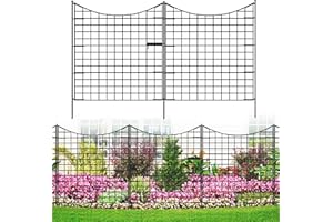 YITAHOME Metal Decorative Garden Fence Animal Barrier No Dig Dog Fencing for Yard 4 Panels 36"(L)×39"(H)+1 Gate