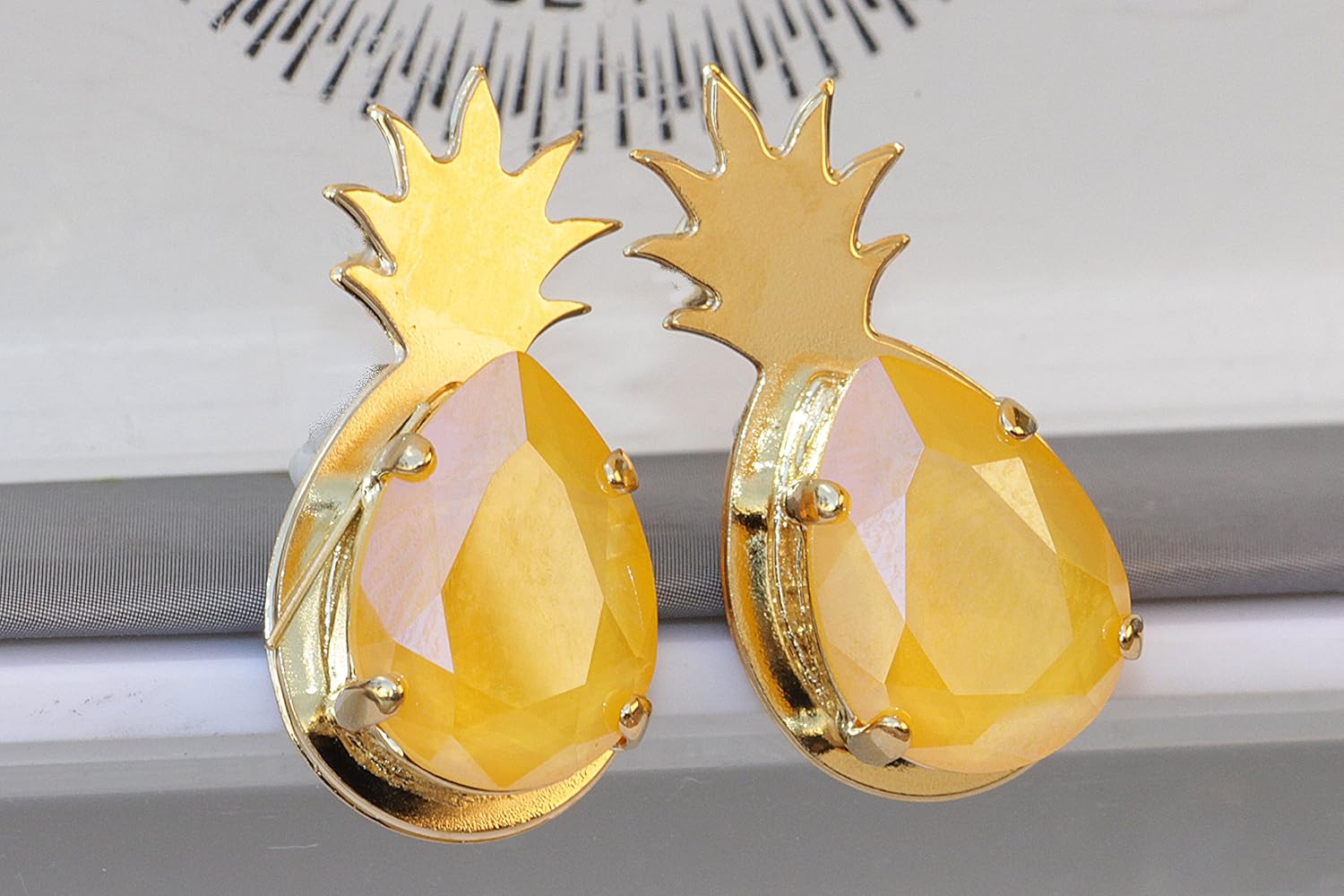 PINEAPPLE STUDS, Gift For Her, Stud Earrings For Bridal