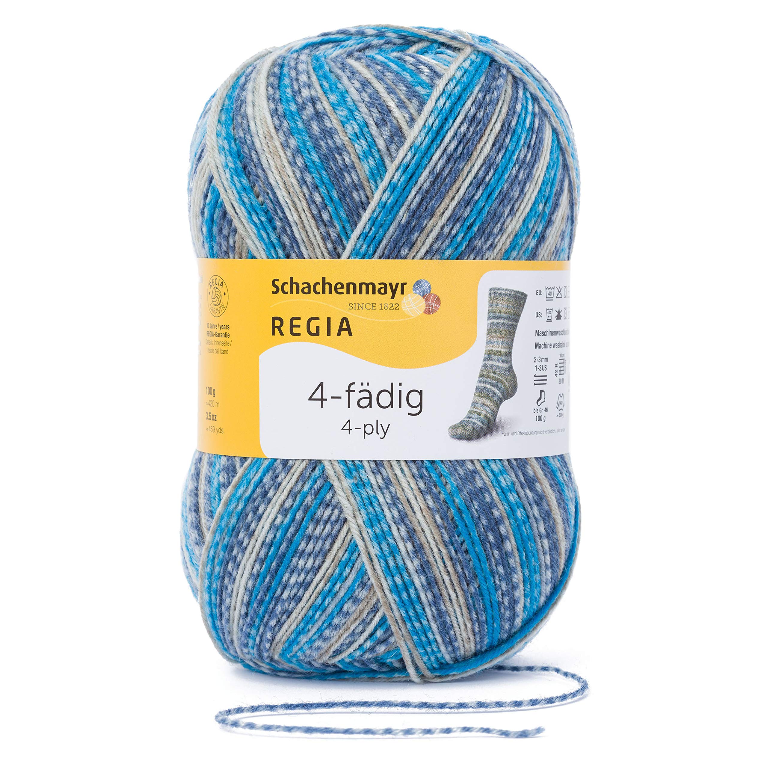 Regia Hand Knitting Yarn, 75% New Wool, 25% Polyamide, Water, 16 x 9 x 9 cm