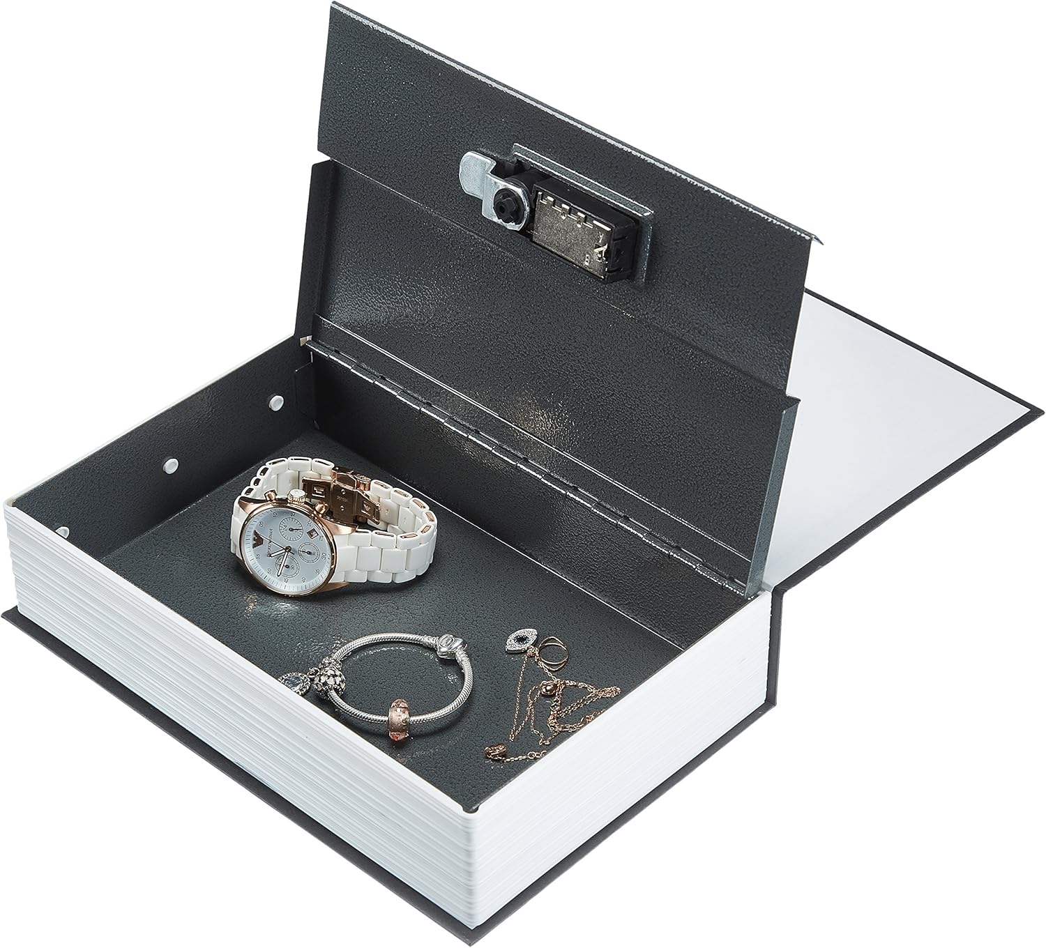 Basics Book Safe, Combination Lock, Black - - 