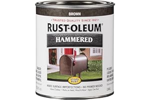 Rust-Oleum 239073 Stops Rust Hammered Finish Paint, Quart, Brown 32 Fl Oz (Pack of 1)