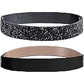 Lovful Stretchy Rhinestone Belt for Women,Crystal Elastic Dress Belt,Sparkle Bling Waist Belt
