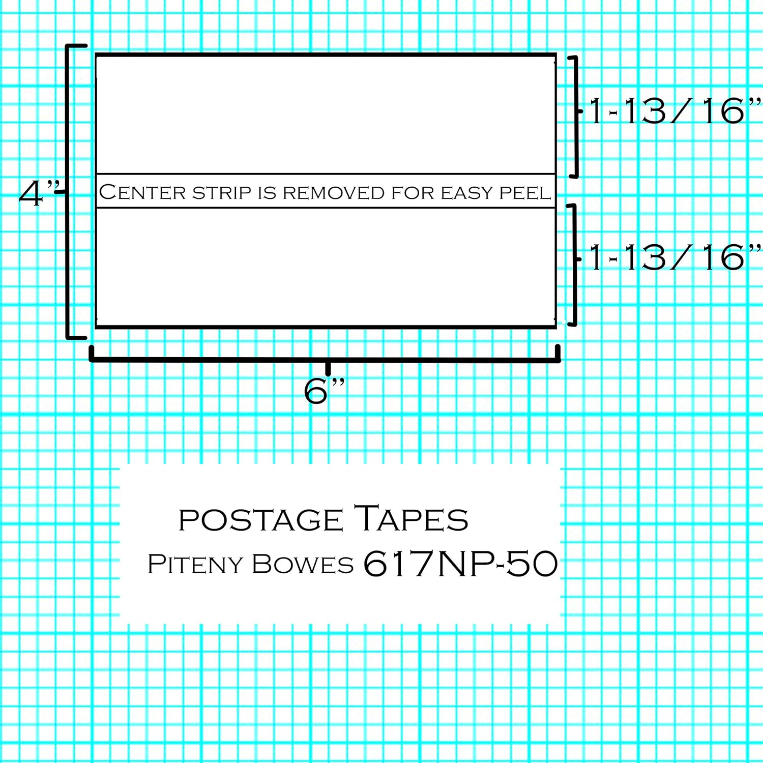 Preferred Postage Supplies Postage Meter Tape 6x4 Compare to Pitney Bowes 612-0, 612-7, 612-9, 620-9 Neopost 7449704, PC2N Hasler 9004080 50 Count Personal Post Office e700 : Office Products