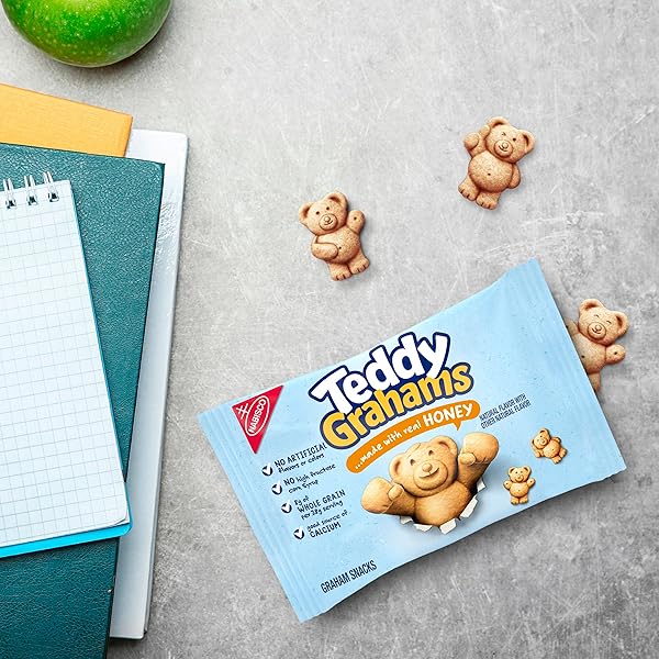 TEDDY GRAHAMS HONEY GRAHAM SNACKS, 10 KIDS SNACK PACKS