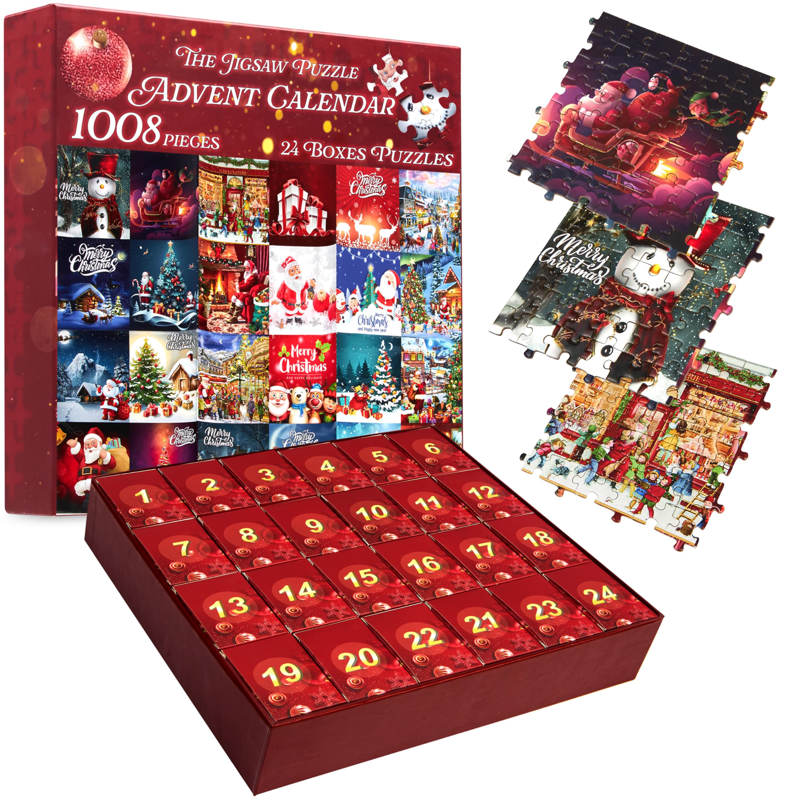 KreativeKraft Advent Calendar 2025 Jigsaw Puzzle for Kids Teenagers Adults Family Fun Activity Christmas Countdown Calendar