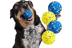 Kimee Dog Balls Tennis Ball Toys Dog Toys for Aggressive Chewers Durable Teething Chew Toys Water Toy Fetch Ball for Large Medium Small Dog and Puppies (4 Balls)