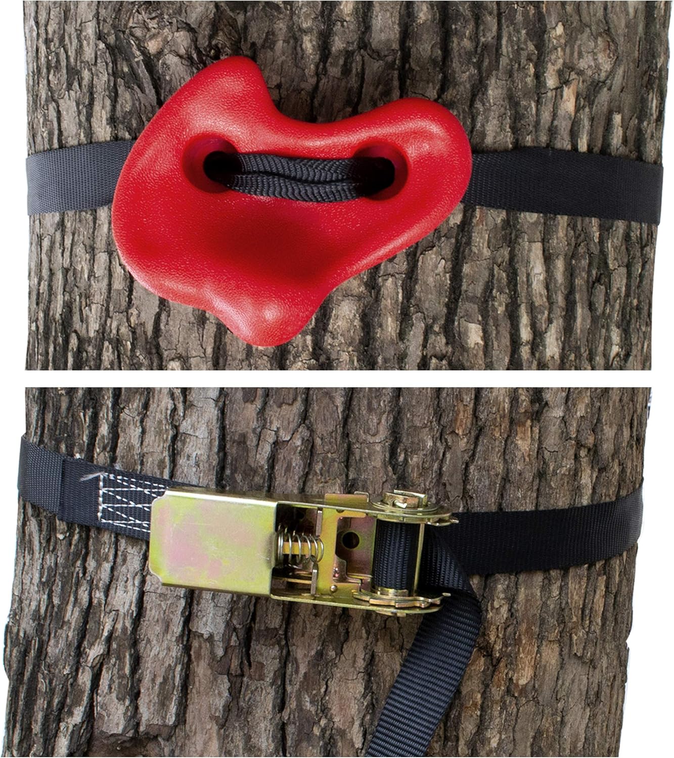 SSBRIGHT Tree Climbers, Set of 15 Climbing Holds/Steps for Kids' Outdoor Active Play with 6 Ratchet Straps: Toys & Games