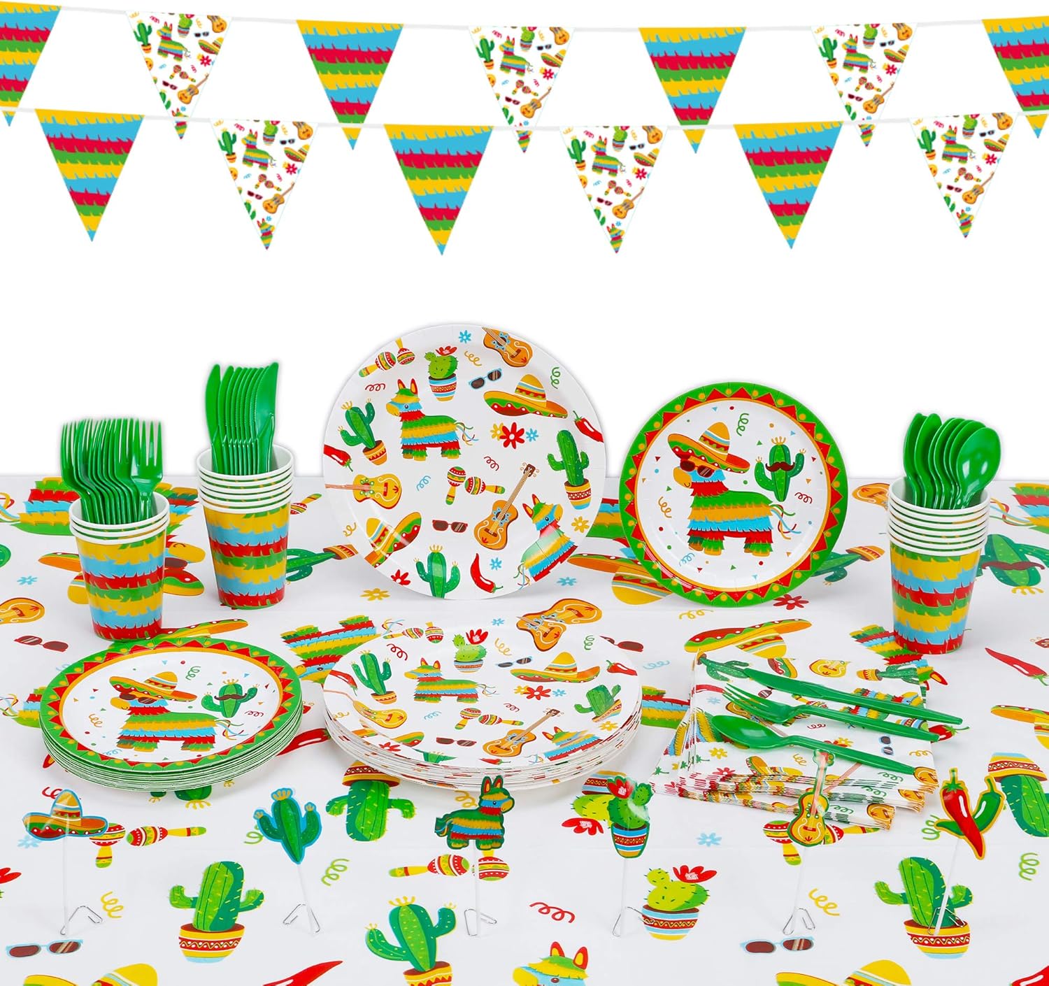 Decorlife Fiesta Party Plates, Mexican Theme Party Supplies