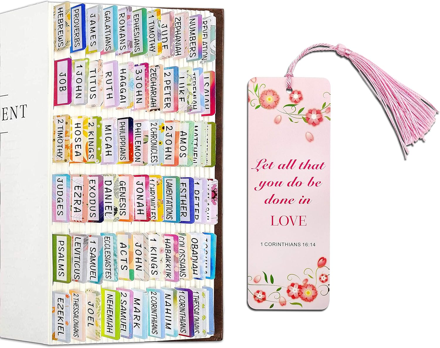 TTOVEN 90 Pieces Bible Tabs Indexing for Old & New Testaments,Colorful
