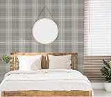 Arthouse Ochre Grey Tartan Check Wallpaper Vinyl 10.05m x 53cm Hard Wearing view 8