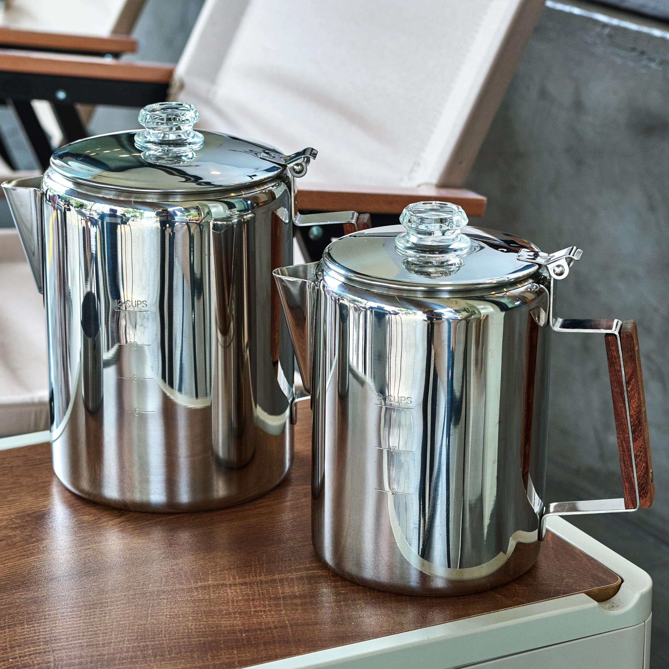 Camping-Fire Coffee Percolator Stovetop Pot- Stainless Steel Stove top Coffee Pot, Unleash Flavor in the Great Outdoors (12 Cups)