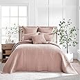 Levtex Home - Mills Waffle - King Quilted Bedspread Set - Blush Cotton Waffle - Bedspread Size (122 x 106in.), Sham Size (36 x 20in.)