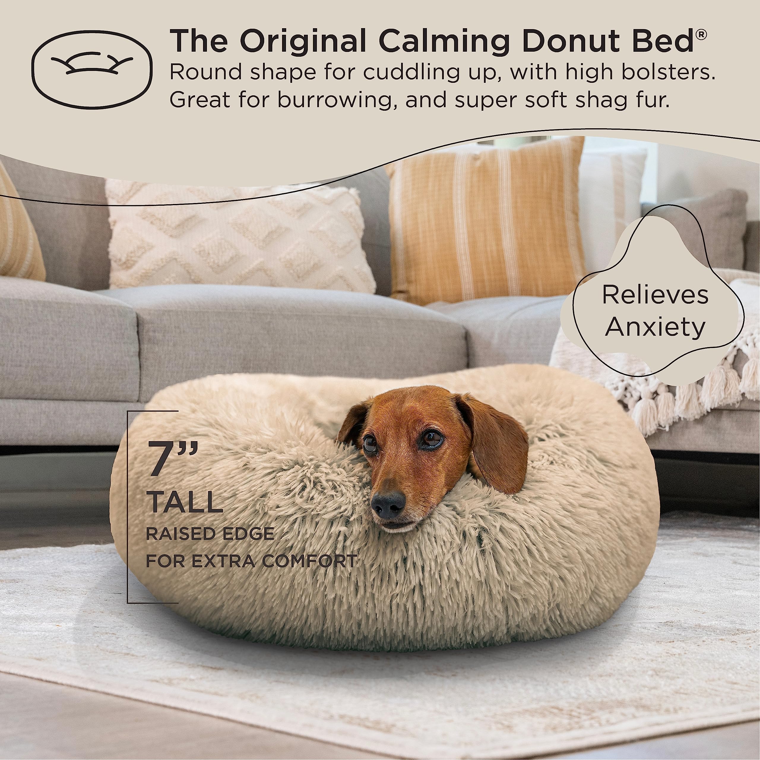 Best Friends by Sheri The Original Calming Donut Cat and Dog Bed in