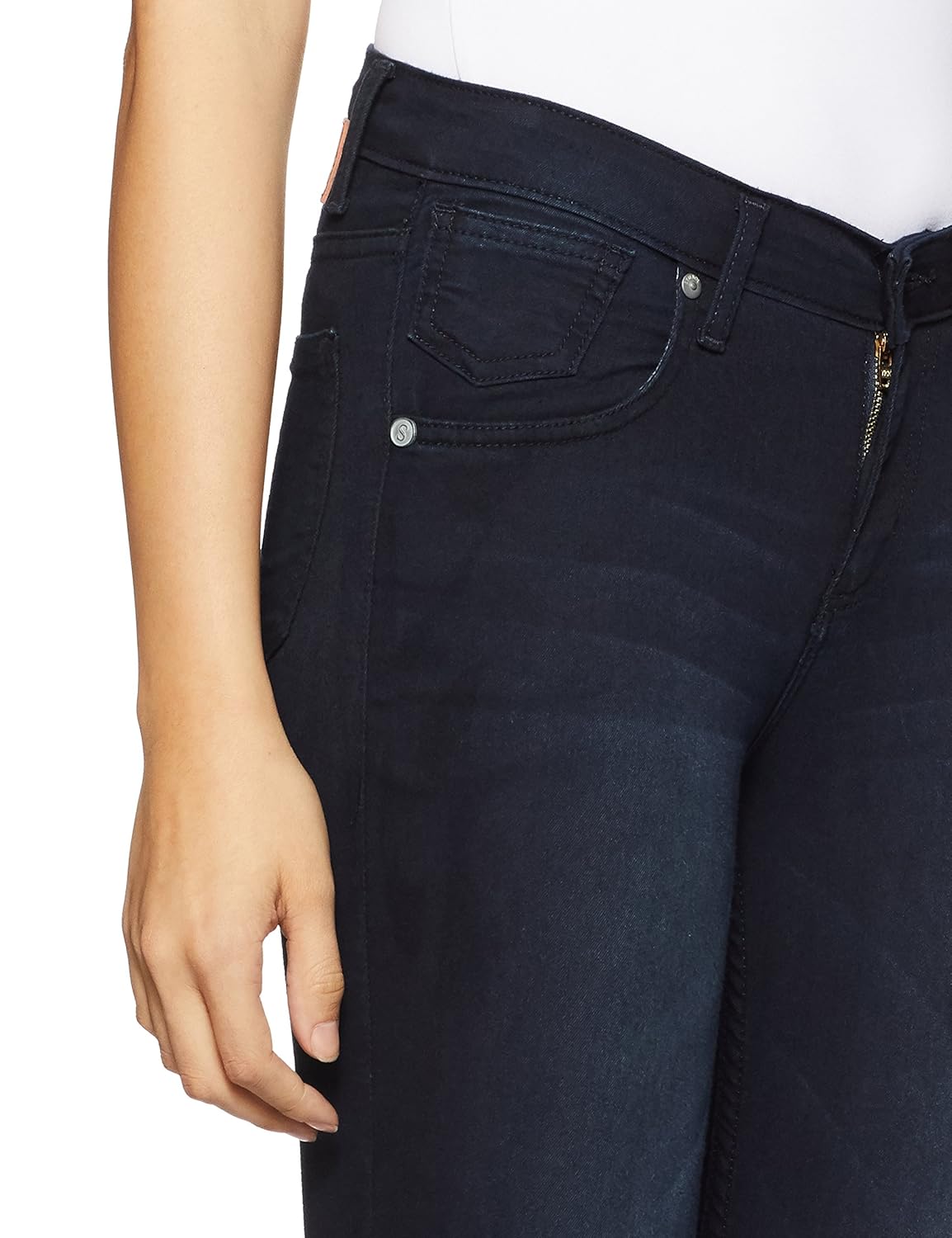 symbol amazon brand women's mid waist skinny jeans