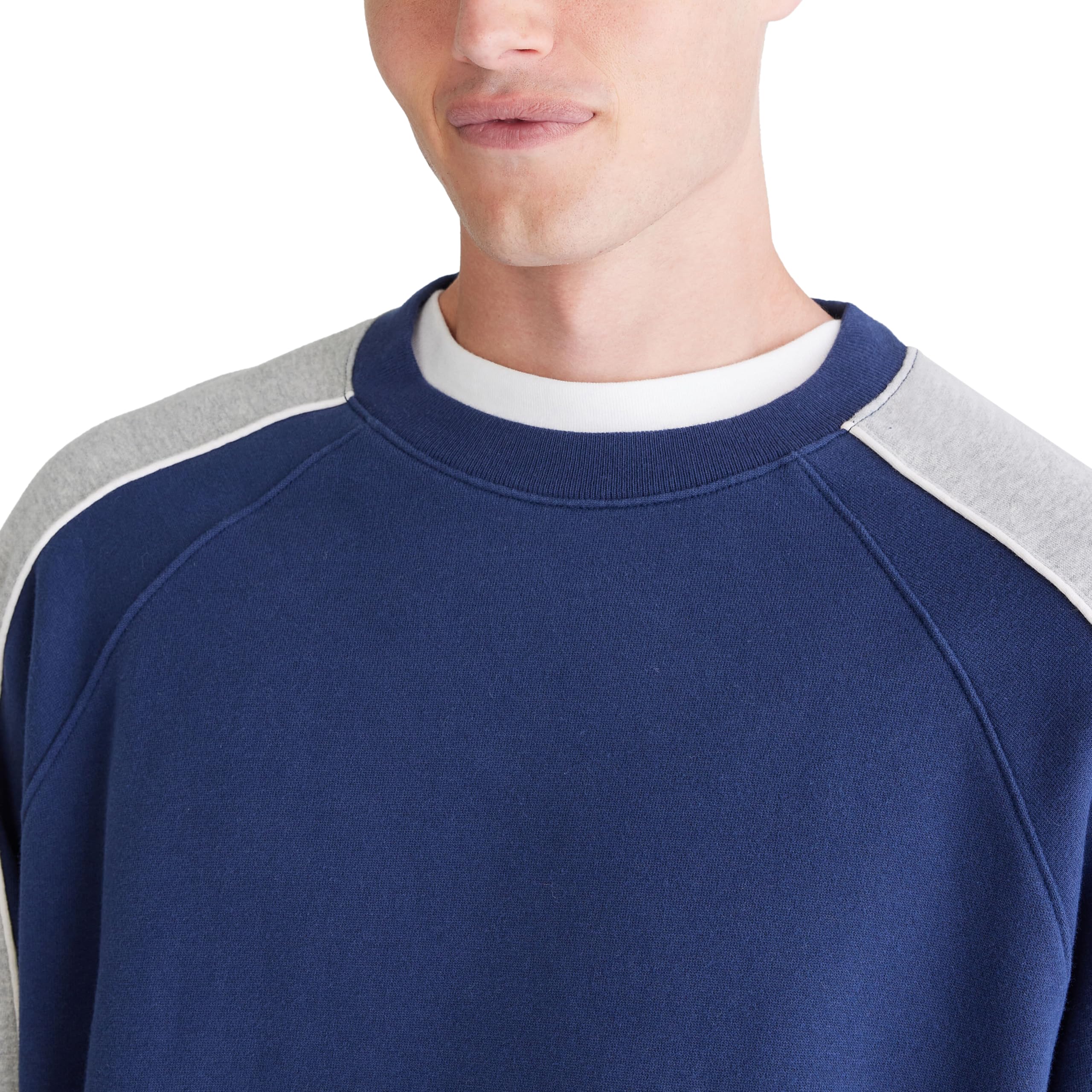 Condition photo showing New/Like New for colorblock fleece pullover, naval academy, m