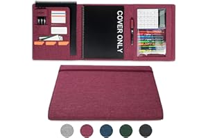 Kaitiaki Sturdy Planner Cover for Rocketbook Smart Notebook - Water-Resistant Fabric Padfolio, Business Padfolio with Zipper Pen Pocket, Fits 8.5 x 11 Letter Size, Rocketbook Accessories (Fuchsia)