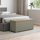 Vida Designs Arlington Storage Ottoman Grey Wood 100x40x48cm Lift Lid view 2