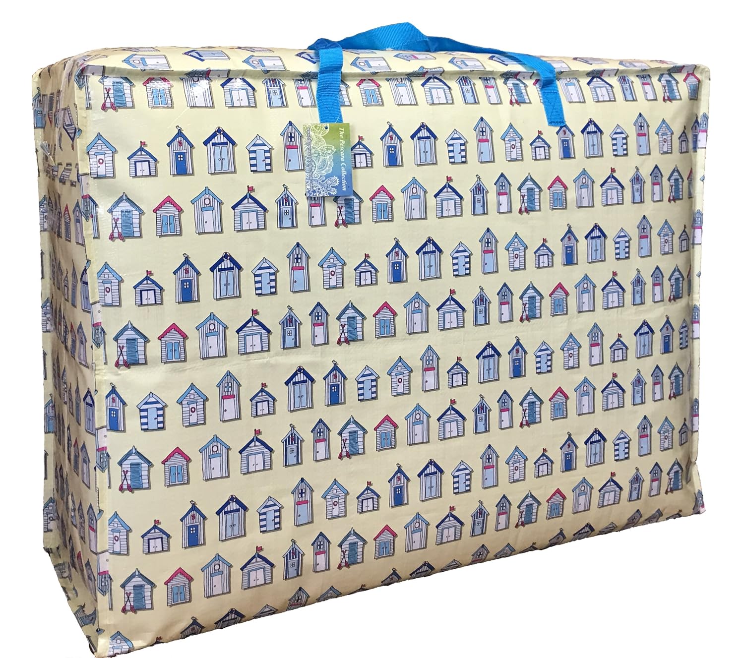 Extra Large storage bag 115 litres. Cream Beach huts pattern. Toys