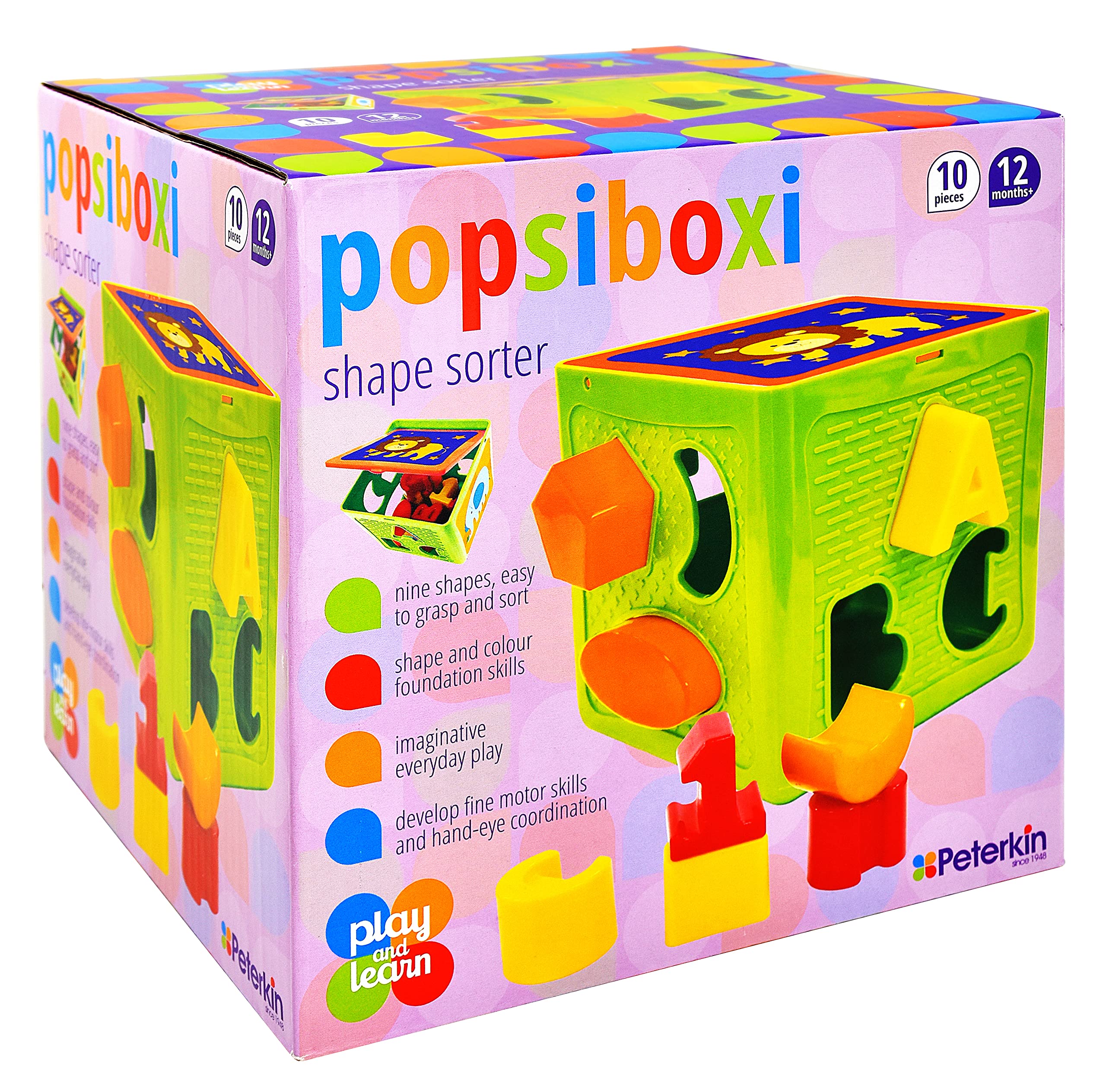 PETERKIN | Play & Learn – POPSIBOXI – Shape Sorter | Pre-school Toys | Educational Toys | Ages 12m+