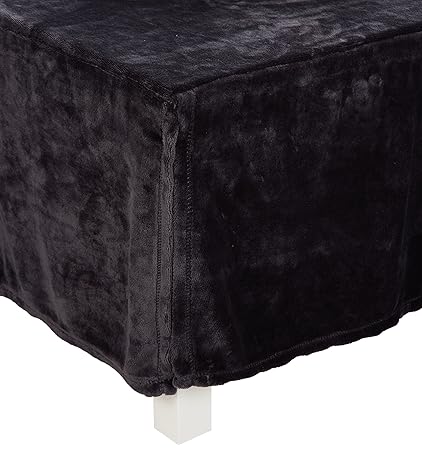 Carstens Lumberjack Plaid Plush Black Bed Skirt, Twin