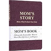 Mom Book to Fill Out, Mom's Story Journal, Life Keepsake Gifts with Prompt Questions for Parents, Family Legacy Journal, Memory Heirloom for Mother's Day, Birthday, or Christmas (Mom's Book Burgundy)