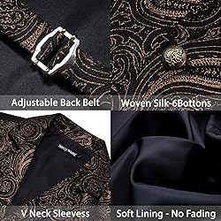 Barry.Wang Mens Brown Black Paisley Victorian Suit