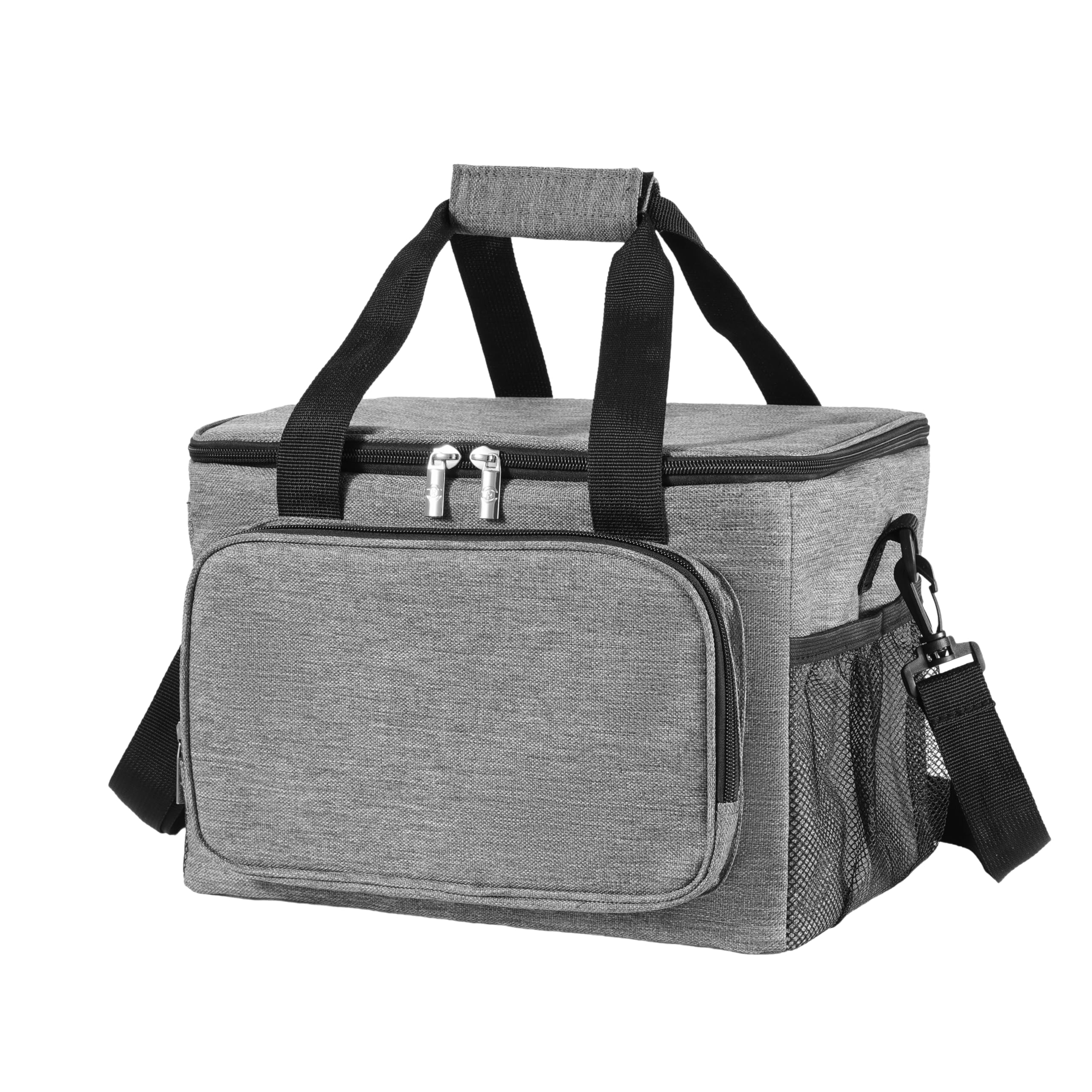 REQUISITE NEEDS Insulated Picnic Bag 15L Large Cooler Bag Lunch Bag For Lunch/Work/School/Beach/Picnic (Grey)