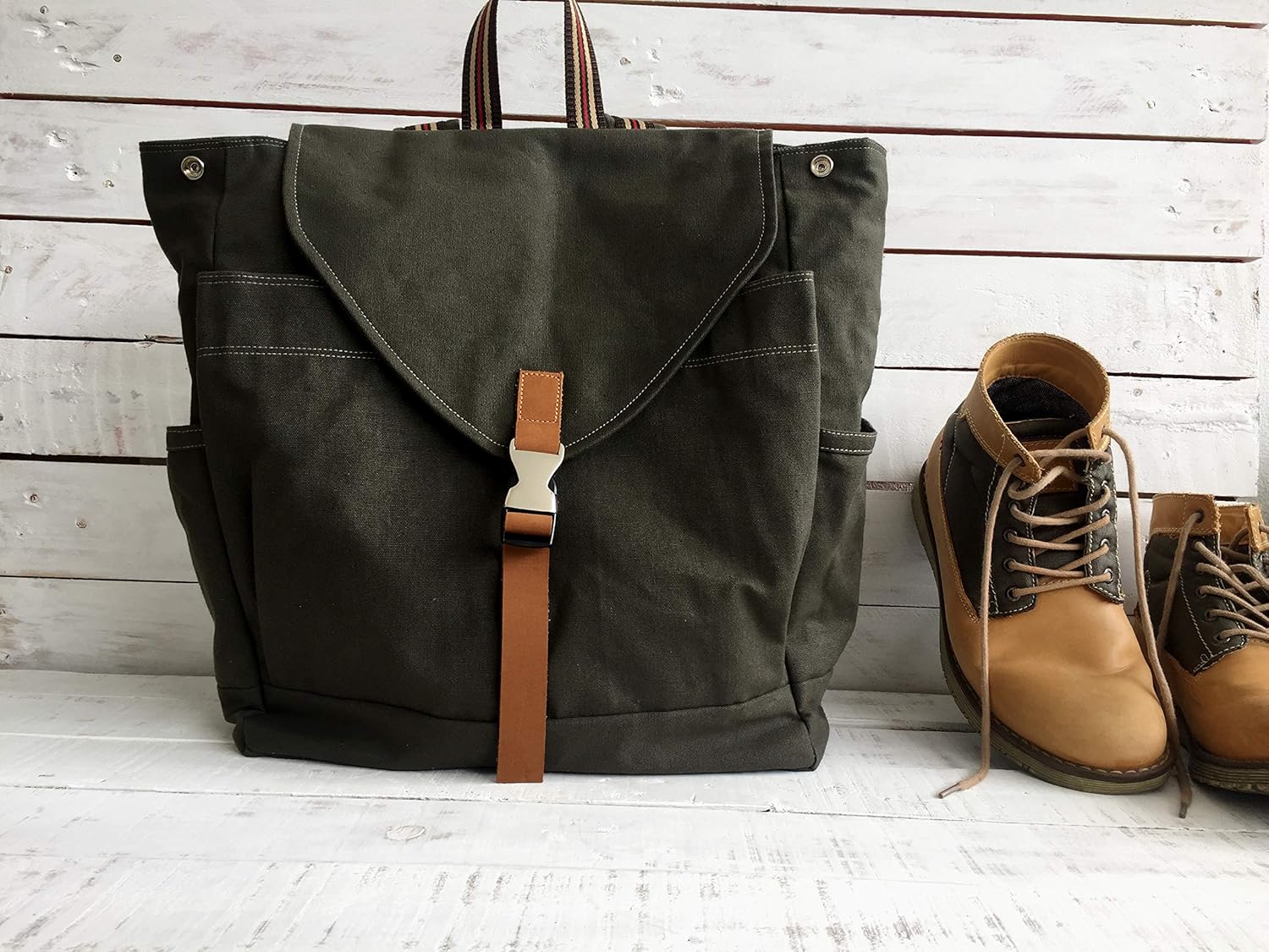 waxed canvas diaper backpack
